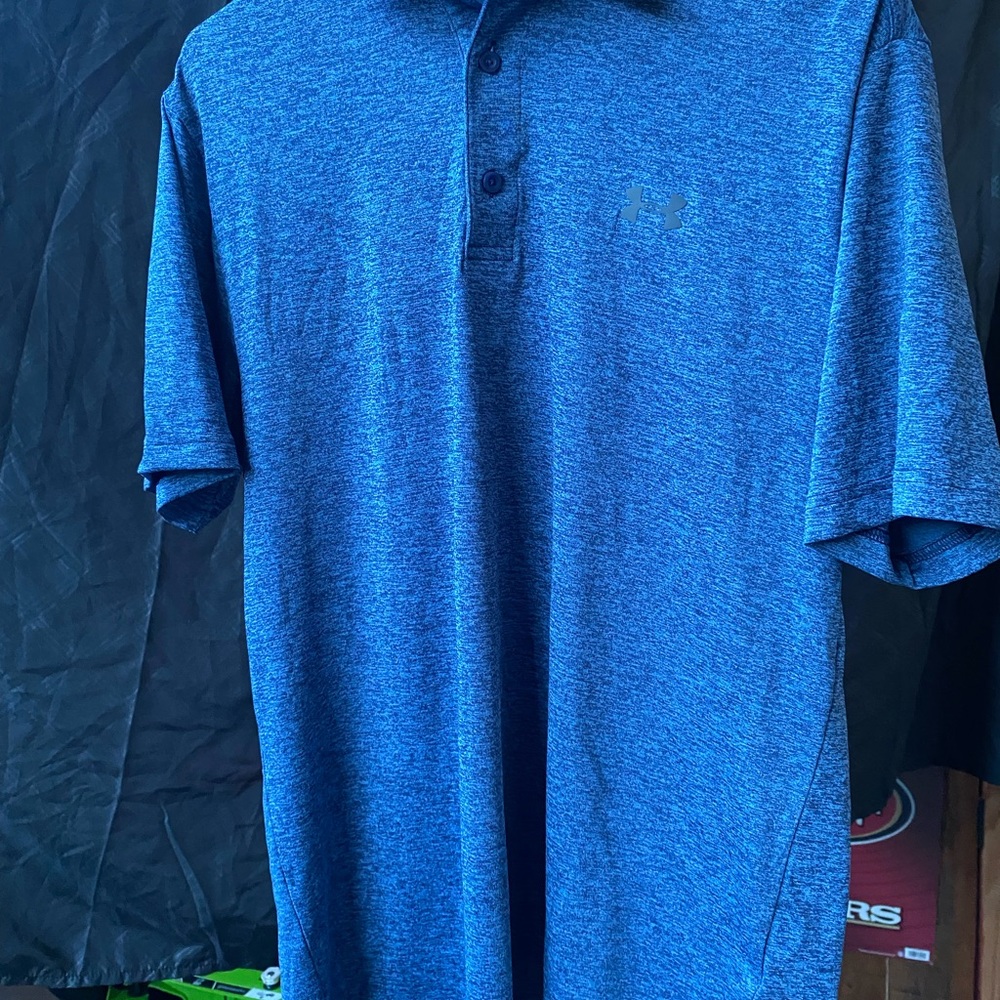 Under Armour Men's Heathered Blue Polo